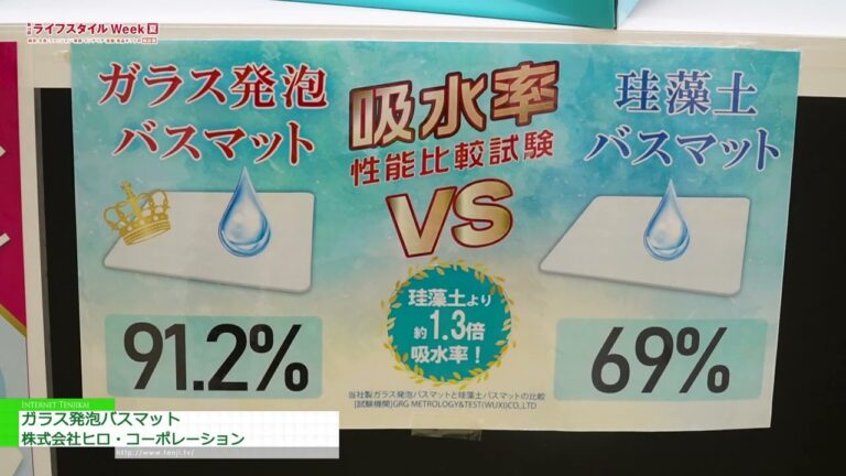 [第 18 屆生活方式周東京 [7 月]] 玻璃泡沫浴墊 - 弘株式會社